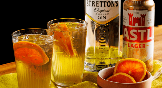 The Orange Fizz With Castle Lager & Stretton's Original London Dry Gin
