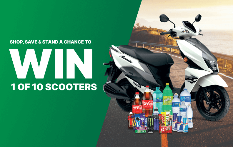 Stop for savings, drive off on a scooter!